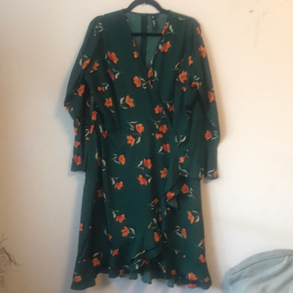 Influence/ ASOS Floral Bell Sleeve Dress
